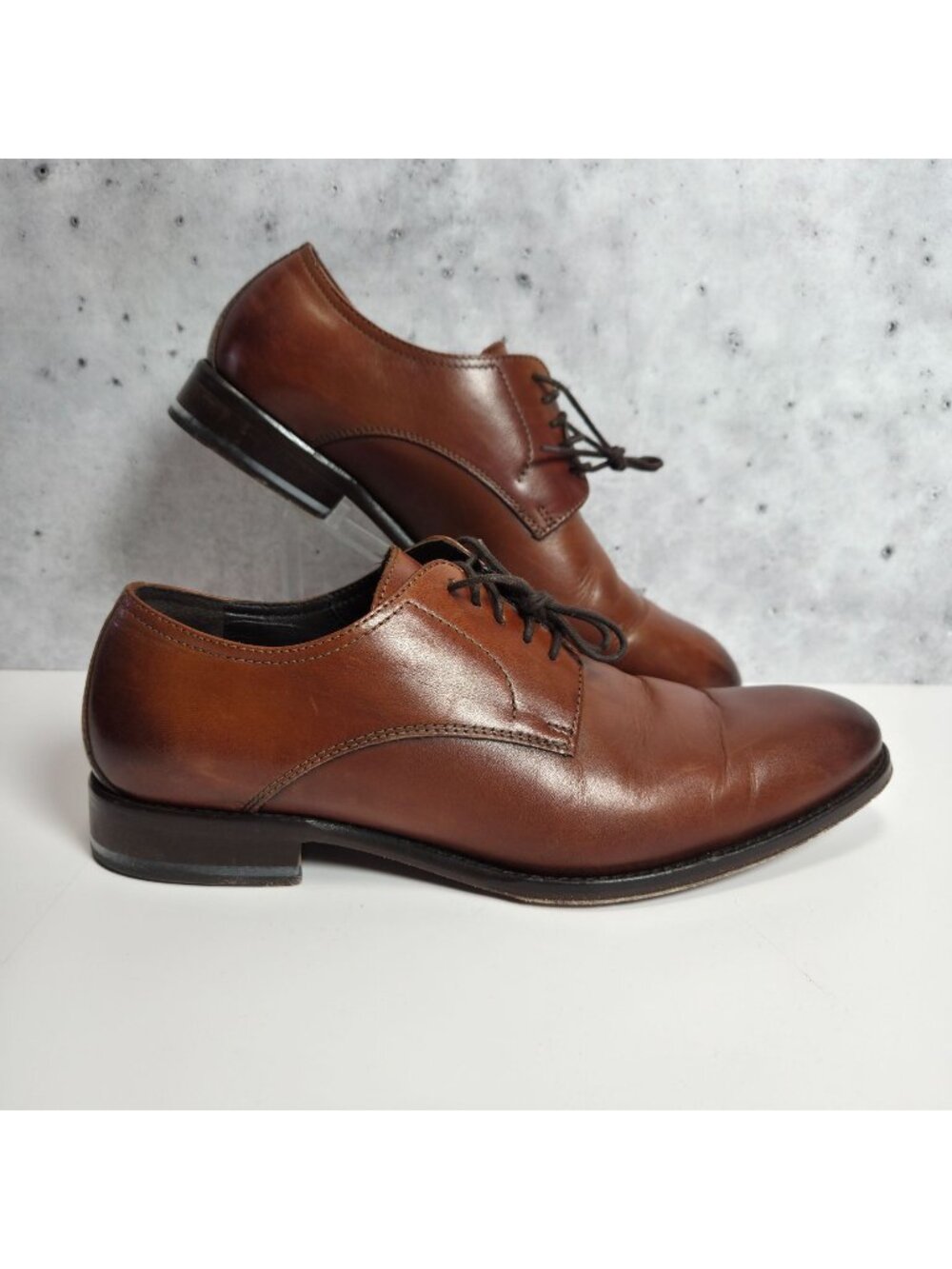 JWN Nordstrom Italian Leather Oxford Shoes Brown Lace-Up Size 8 Vero Cuoio Sole